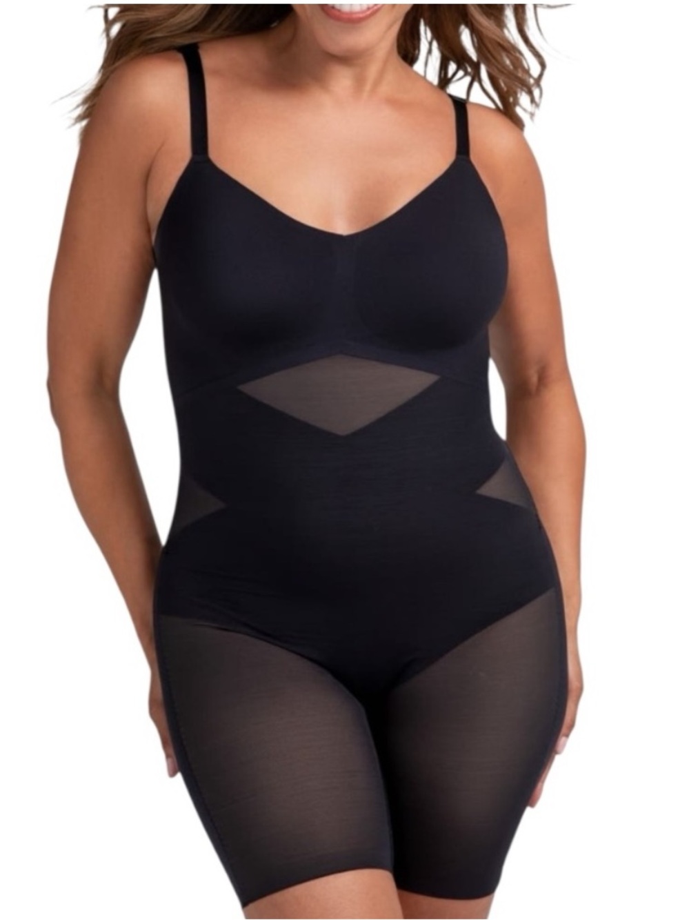 NWT Honeylove Mid Thigh Black Shapewear Bodysuit - Picture 3 of 17